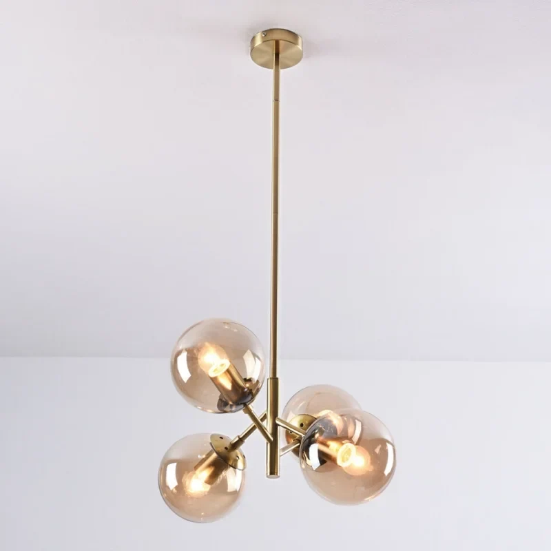 Thevioran Candeeiro de Suspensão com Orbe de Vidro Vintage At Ease Home Life