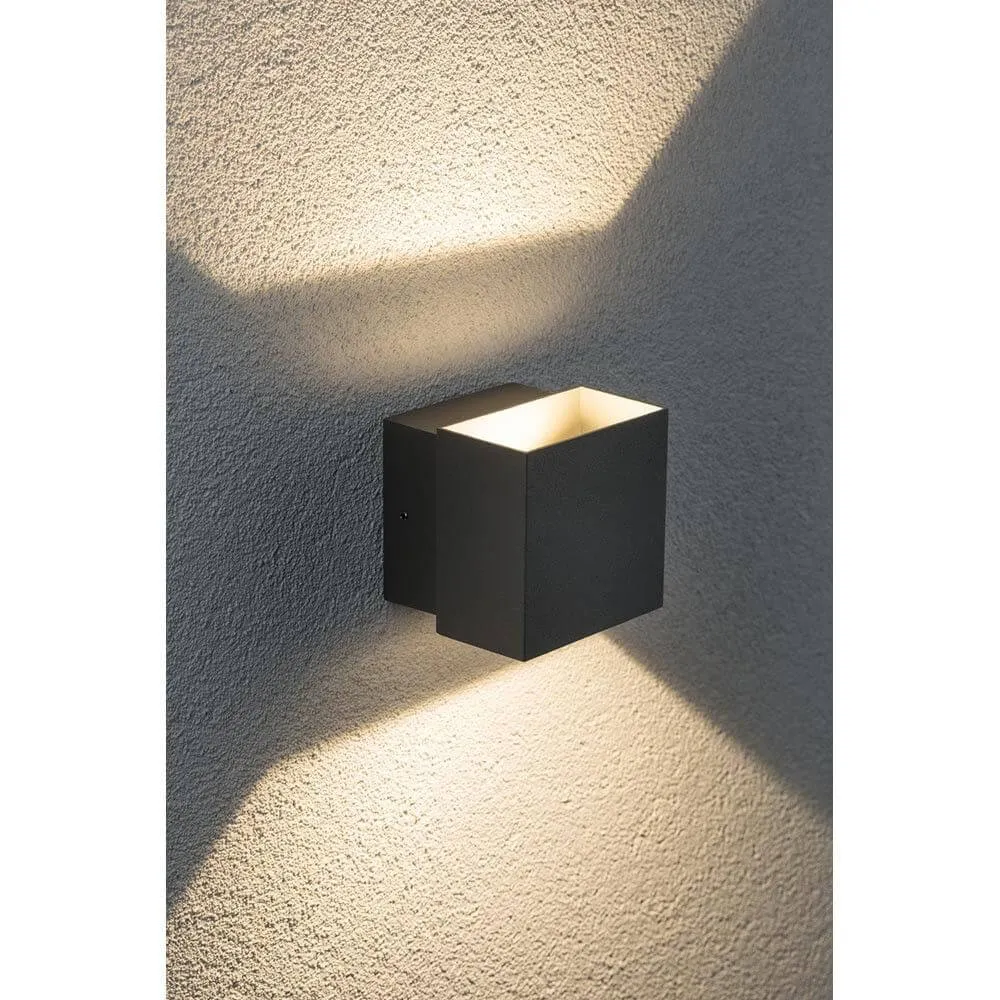 Brigando de parede LED CYBO ANGLULE 2X3W CINZENTO 100X100MM