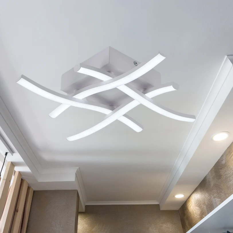 BrightEase Lâmpada de Teto LED - Design Moderno, Regulável, 24W, Luz Três Cores