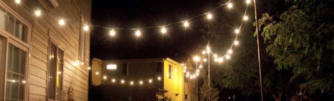 Cabo de arraial/Grinalda de luzes exterior/ com 14.4 metros e 15 lâmpadas transparentes cor Preto