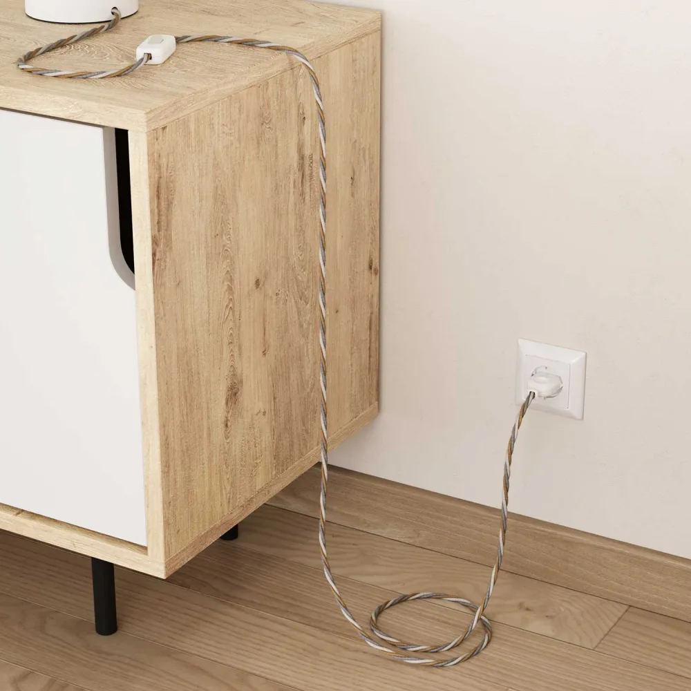 Cabo para iluminação entrançado em algodão, juta e linho Country - O Original Creative Cables, para candeeiros faç-você-me...