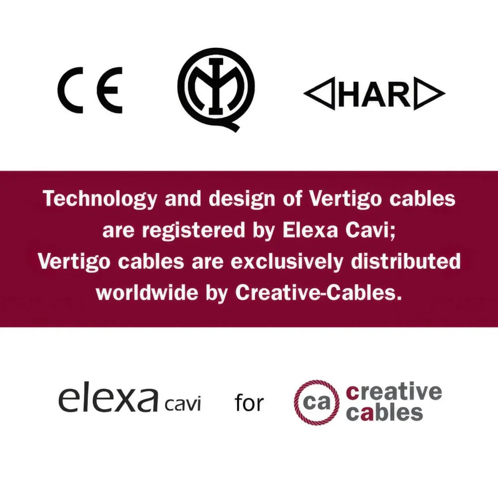Cabo têxtil Bege em juta com fio de Cobre Vertigo - O Original Creative Cables, para decorações luminosas - ERR04