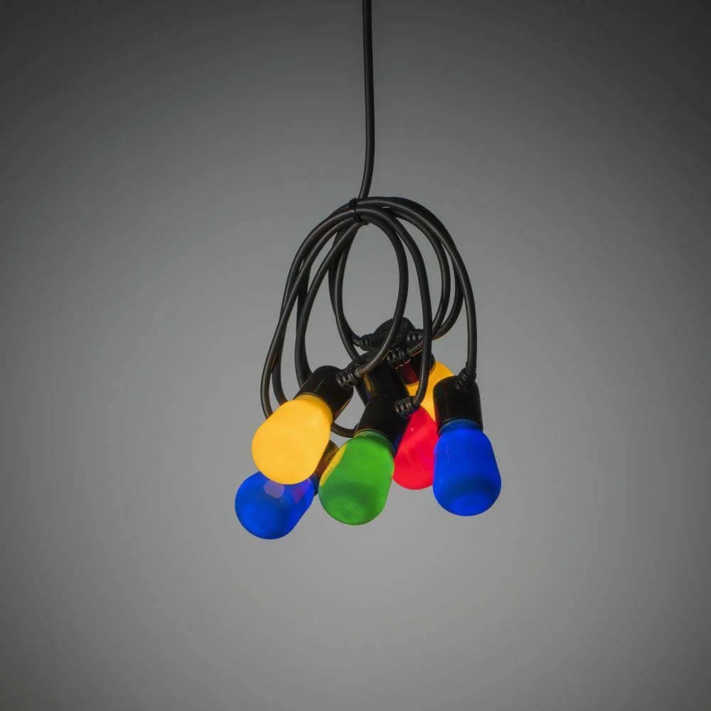 Cadeia de jardim de cerveja LED Opal 40 peras coloridas 80 diodos brancos quentes 6v ip44