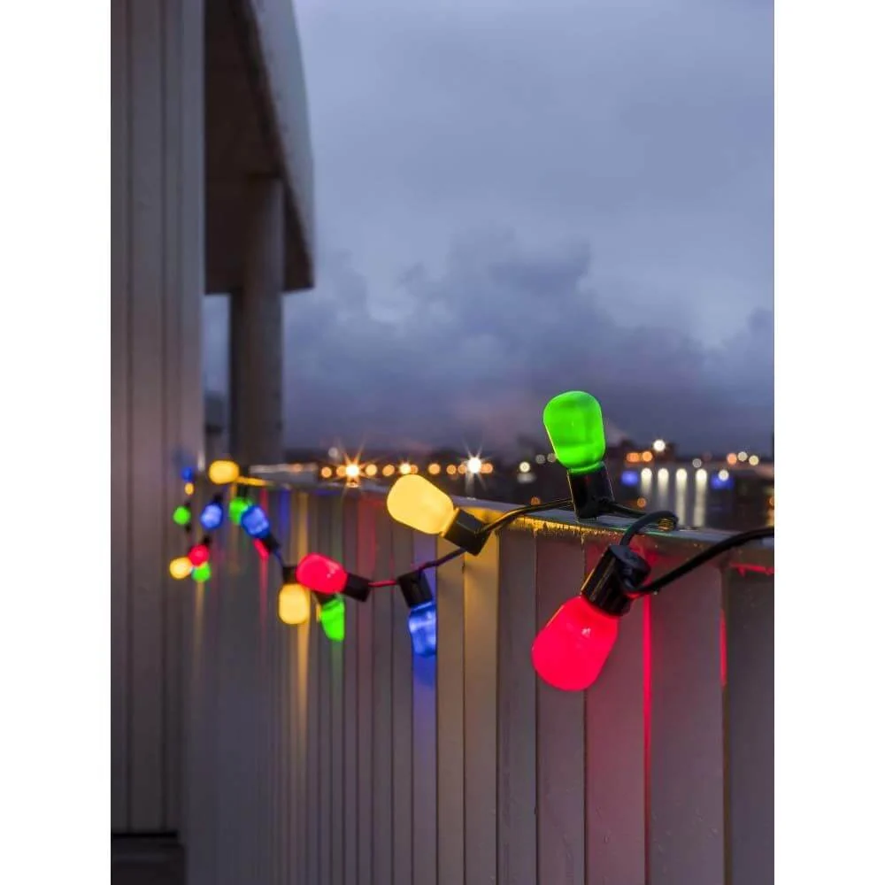 Cadeia de jardim de cerveja LED Opal 40 peras coloridas 80 diodos brancos quentes 6v ip44