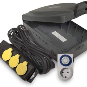 Caixa elétrica à prova de água para jardim IP54 Luceco MasterPlug WBXIP36T/E-MP