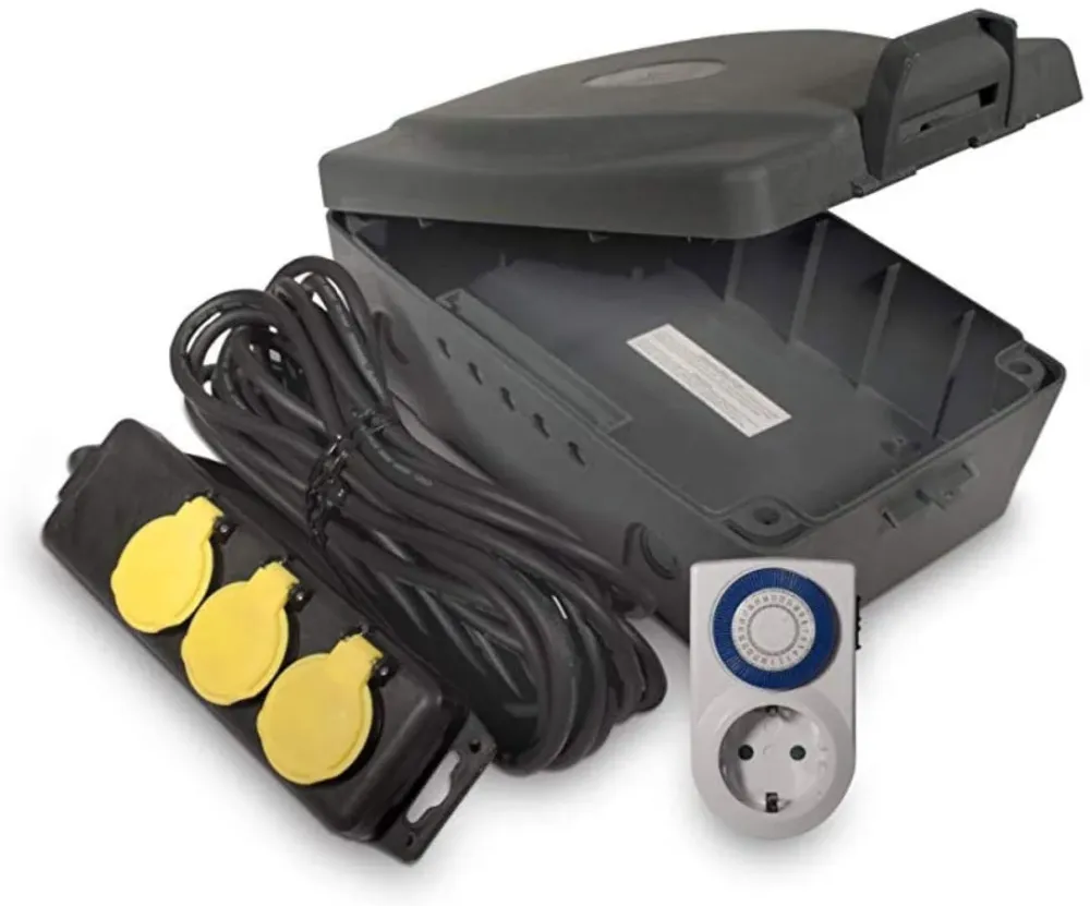 Caixa elétrica à prova de água para jardim IP54 Luceco MasterPlug WBXIP36T/E-MP