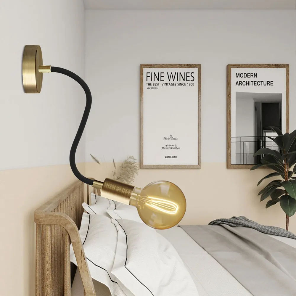 Candeeiro Flex 30 com lâmpada Globo - Bronze acetinado