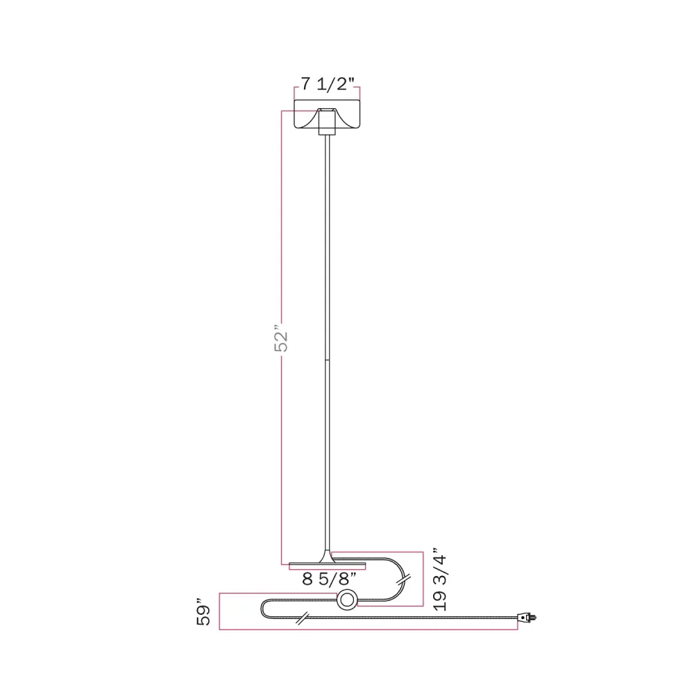 Candeeiro de pé MAG-Y com base redonda em metal e lâmpada LED Ghost - Bronze escovado