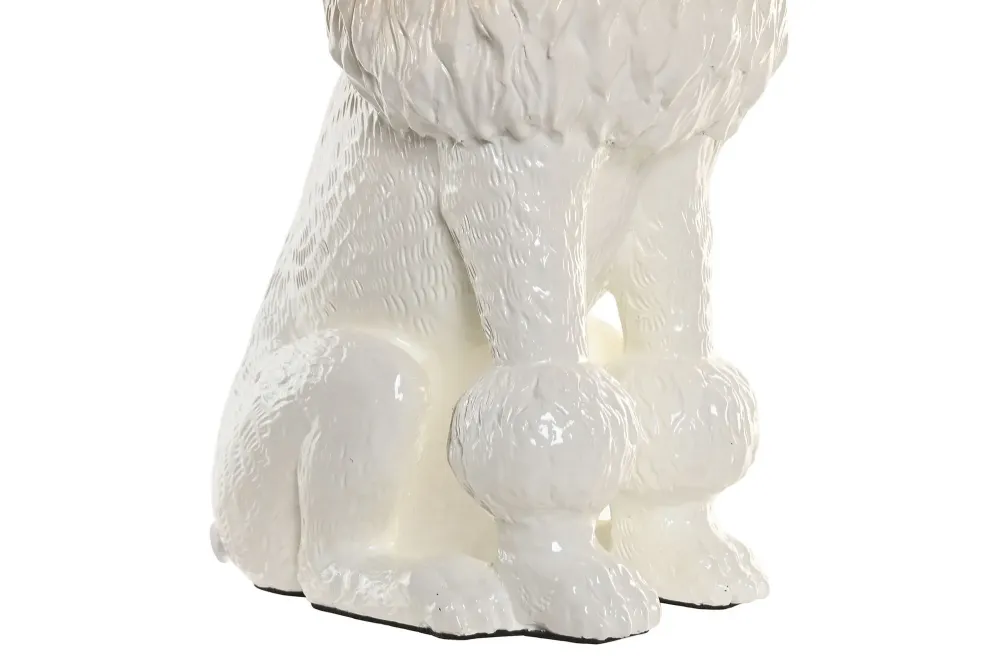 Candeeiro de mesa com caniche branco