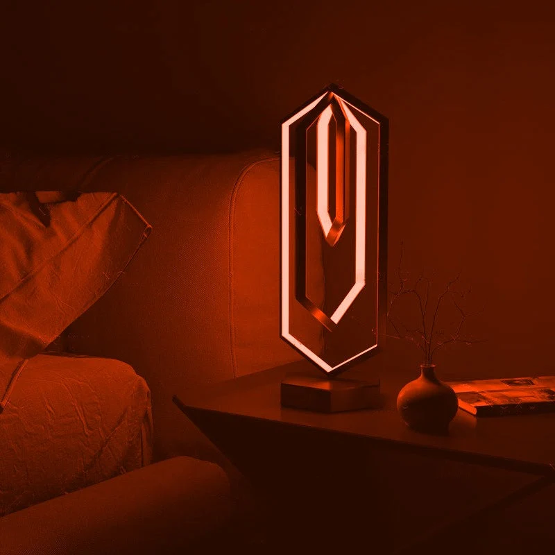 Candeeiro de mesa geométrico com iluminação LED inteligente