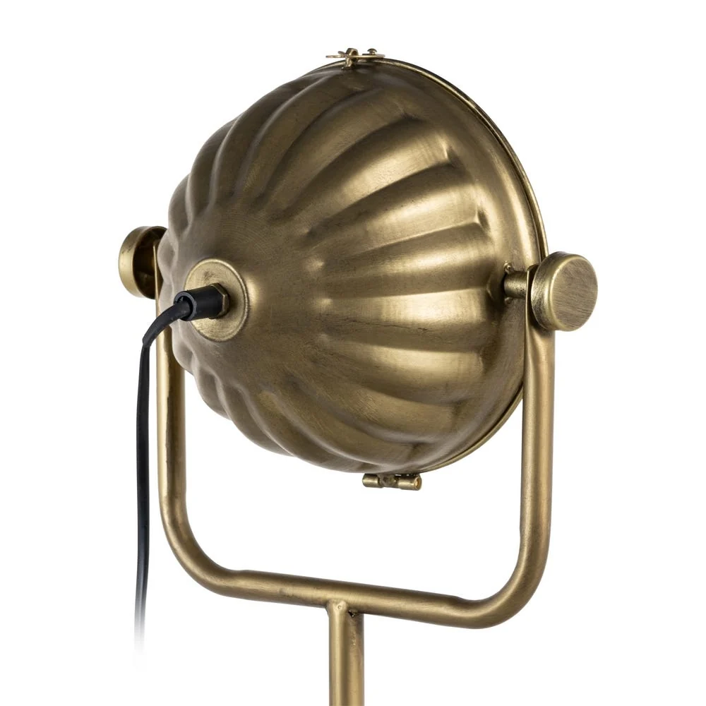 Candeeiro de mesa industrial em metal dourado