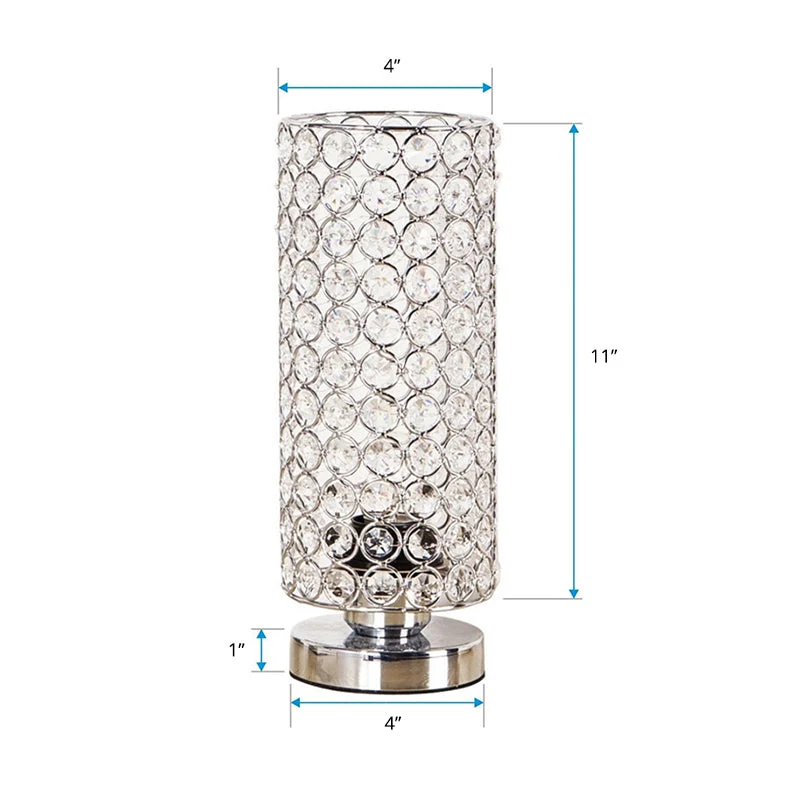 Candeeiro de Mesa Kristallen - Luminária Noturna Moderna com Acabamento em Cromo