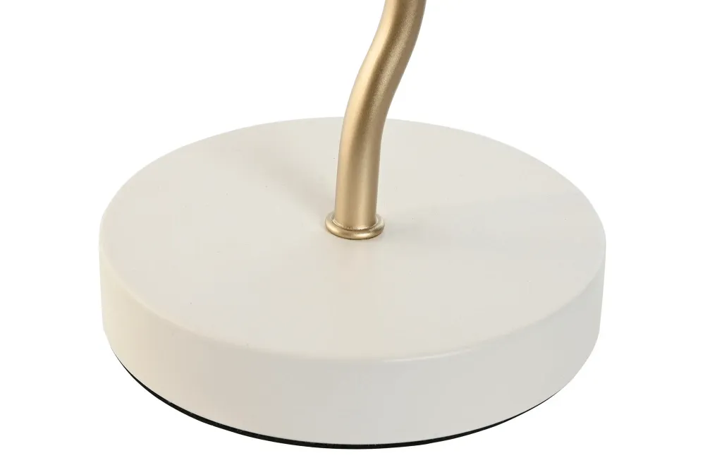 Candeeiro de mesa em metal banhado ouro e linho plissado.