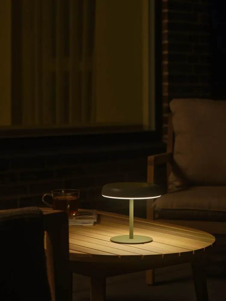 Candeeiro de mesa portátil bateria solar, sem fios, verde, exterior e interior - Elmer - Nordlux