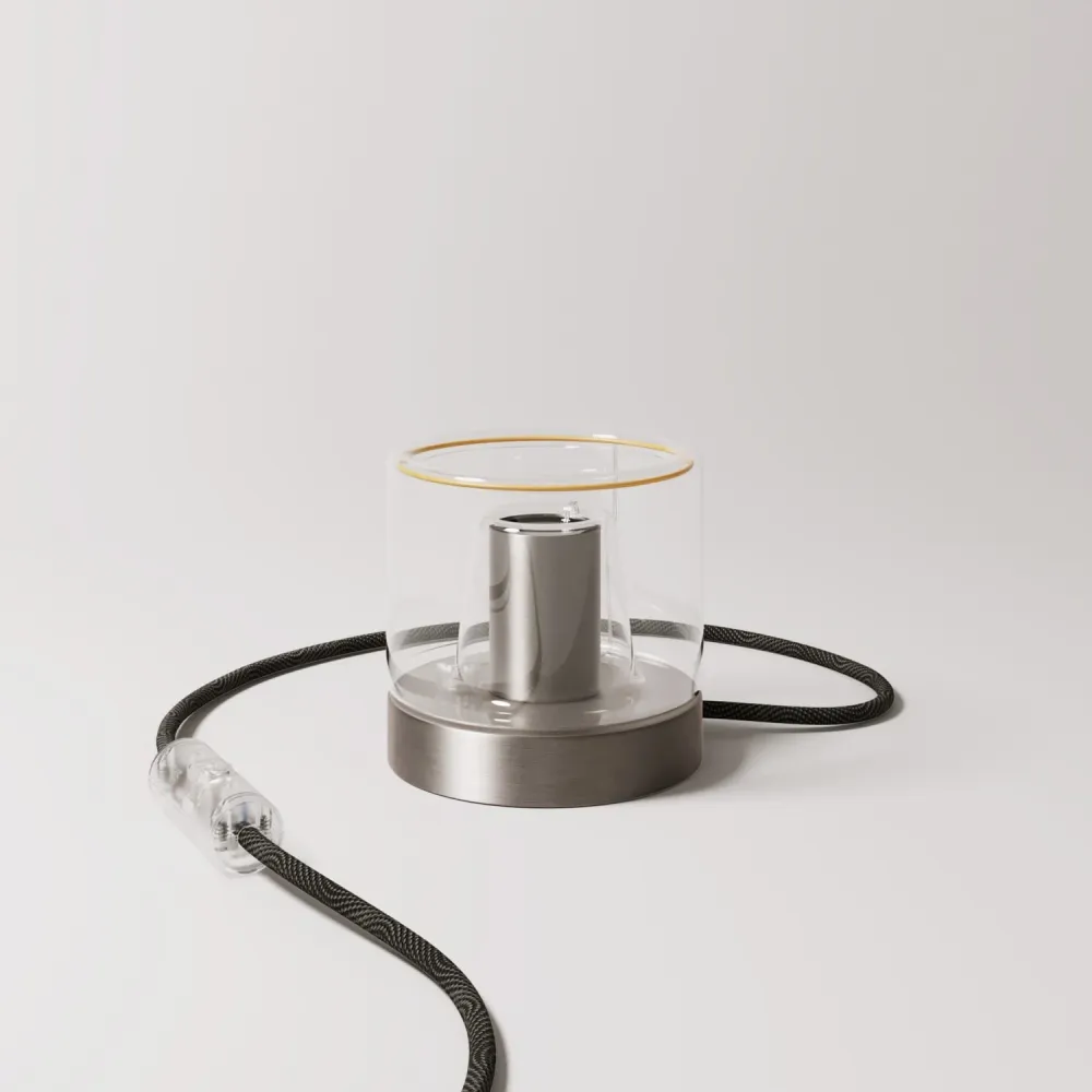 Candeeiro de mesa Posaluce Ghost - Titânio acetinado