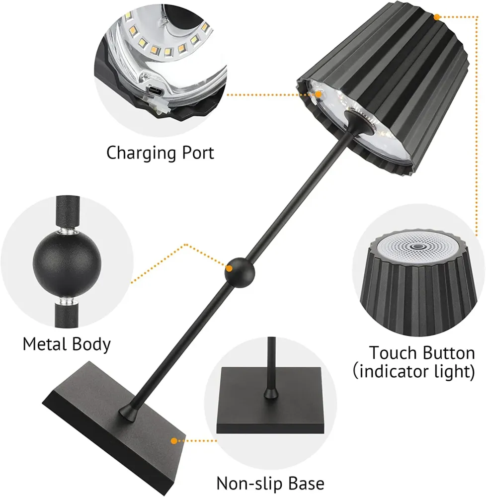 Candeeiro de Mesa Sem Fios com LEDs Reguláveis Continuamente