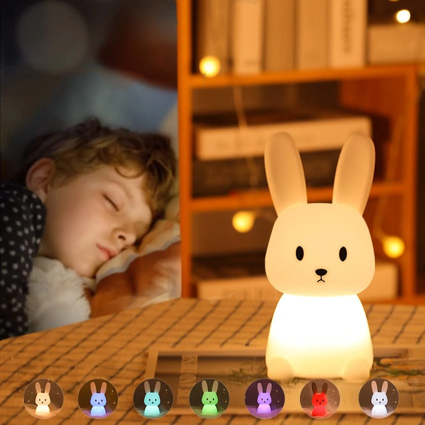 Candeeiro Noturno LED de Toque Coelhinho para Crianças