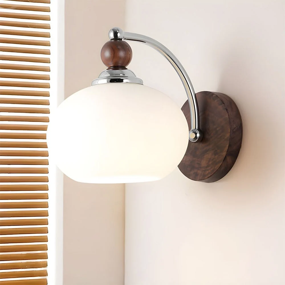 Candeeiro de Parede com Cúpula de Vidro em Forma de Cogumelo Moderno