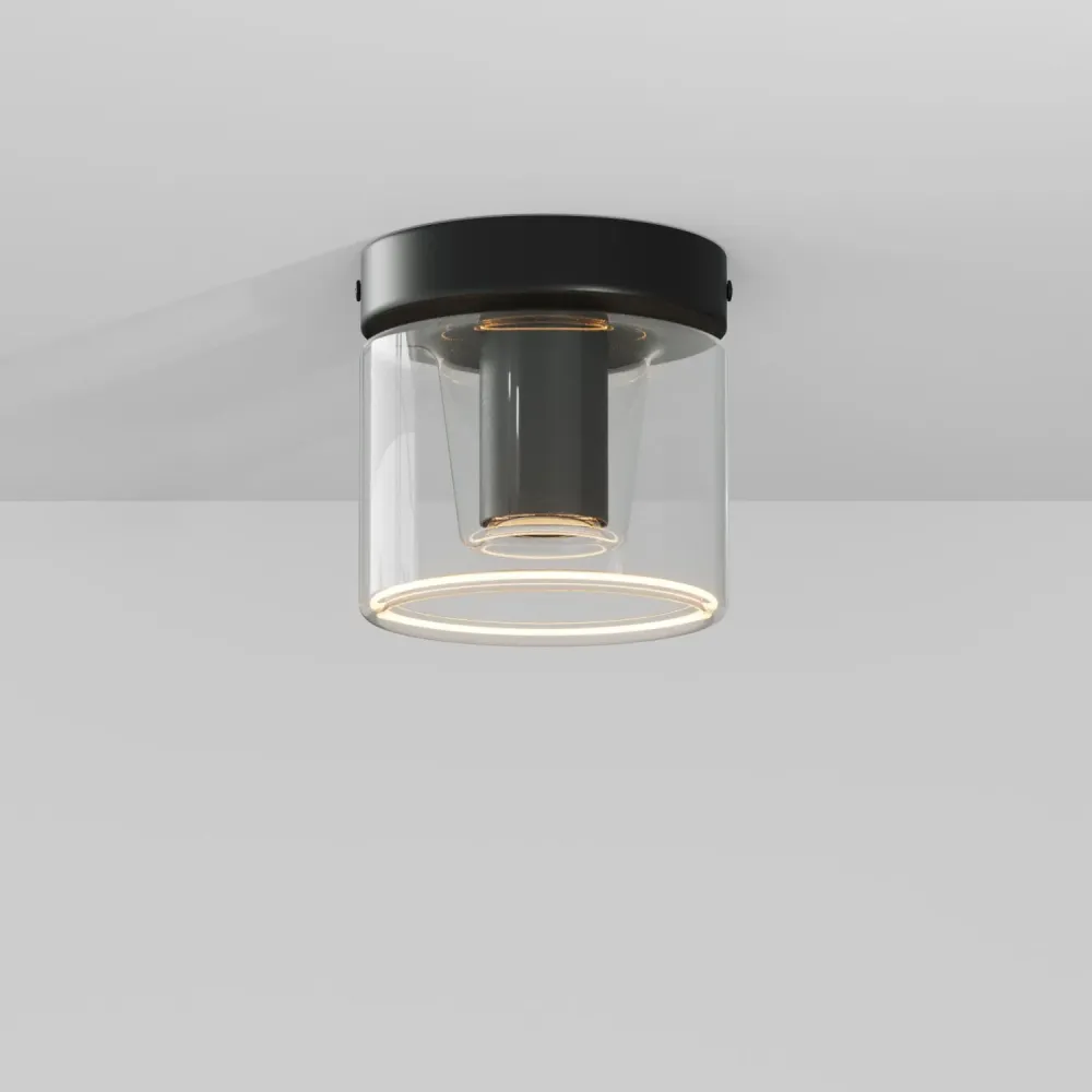 Candeeiro de parede Fermaluce preto com lâmpada G03