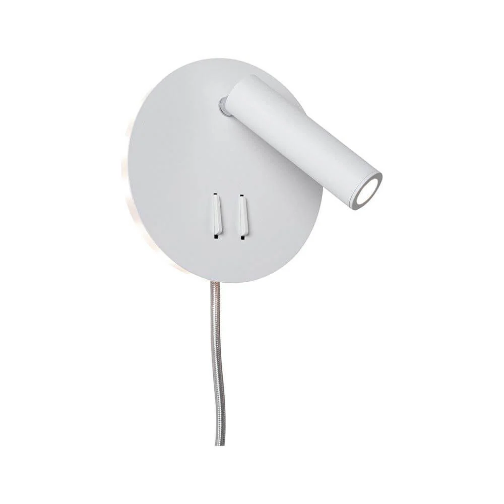 Candeeiro de parede LED Tabari Branco, cromado