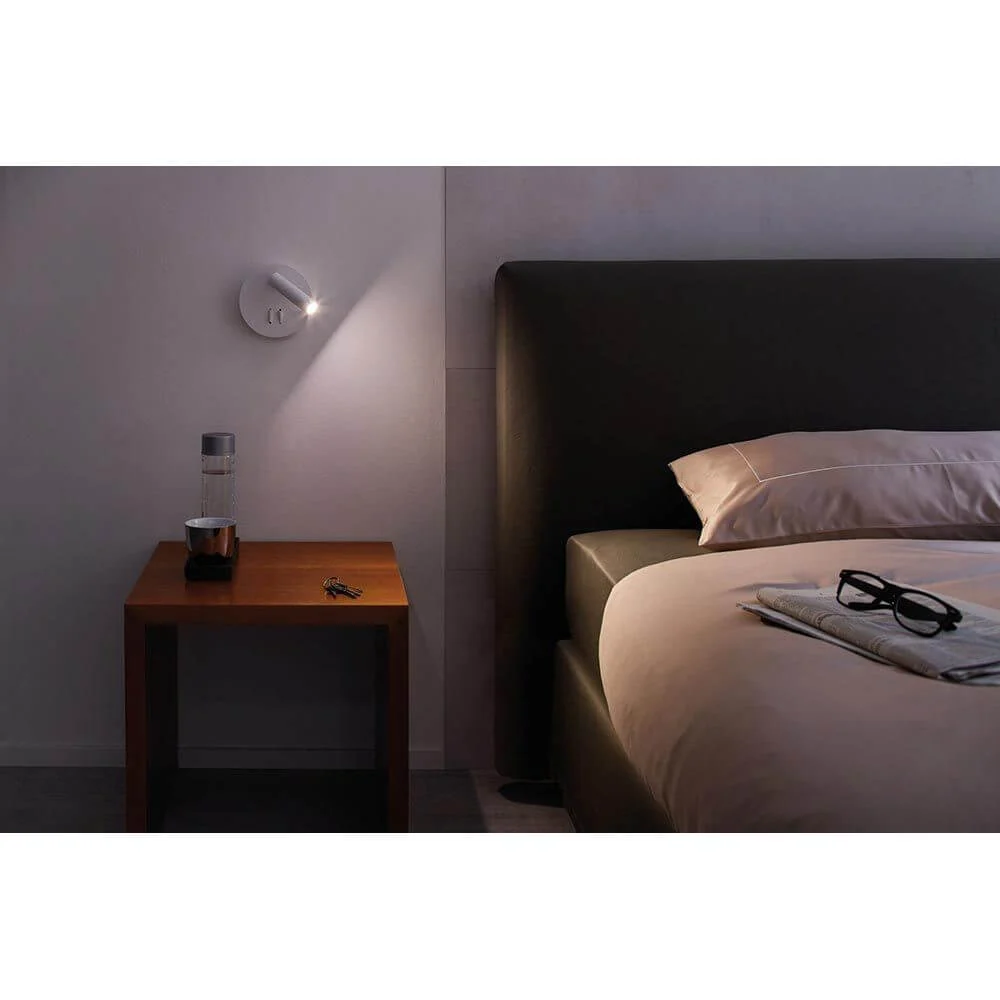 Candeeiro de parede LED Tabari Branco, cromado