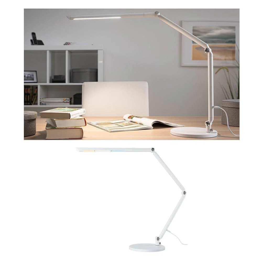 Candeeiro de secretária LED FlexBar branco com regulador de intensidade de 3 fases