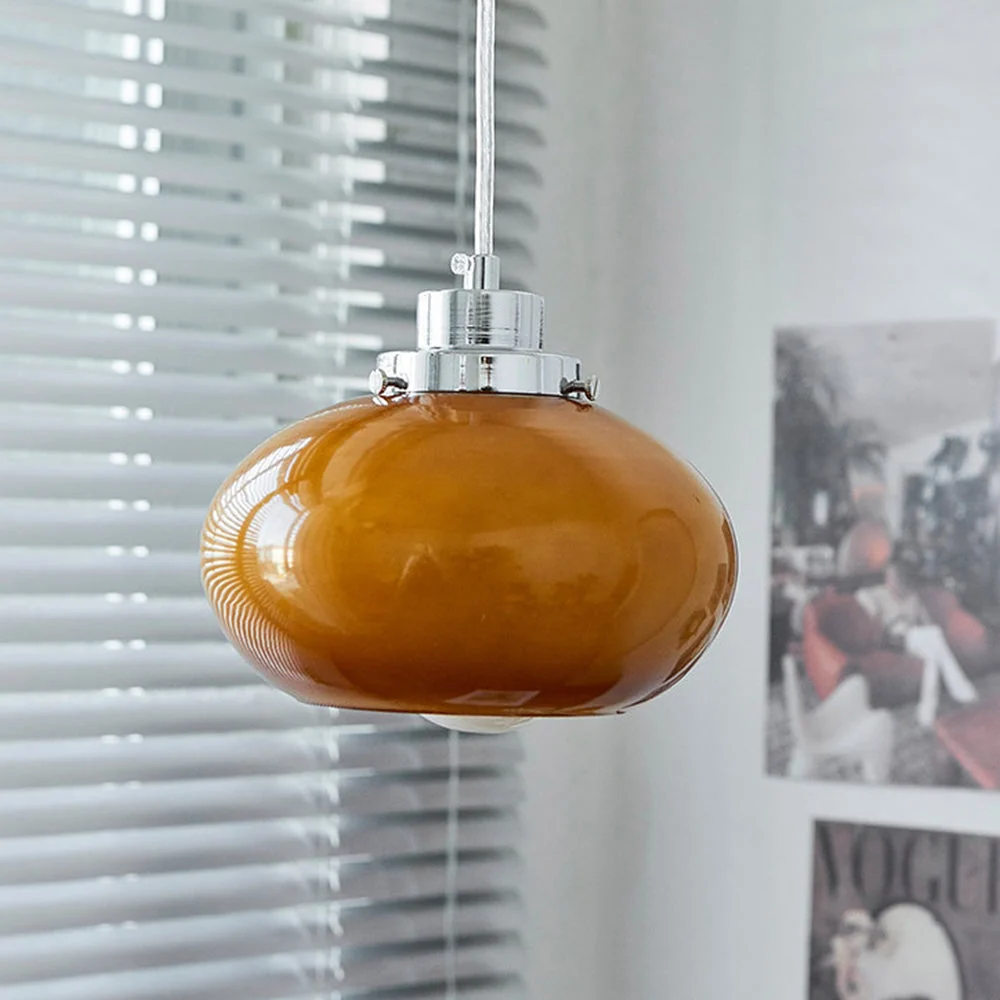 Candeeiro suspenso amarelo medieval Bauhaus