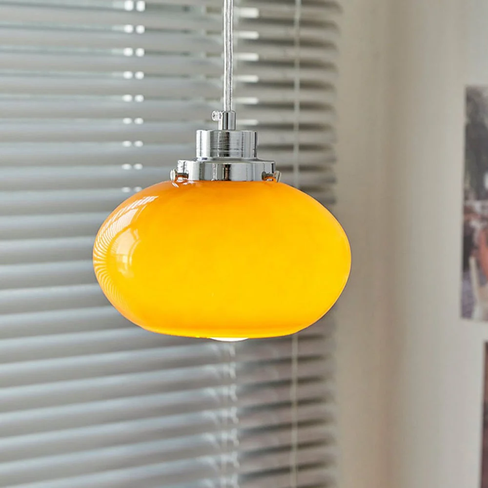 Candeeiro suspenso amarelo medieval Bauhaus