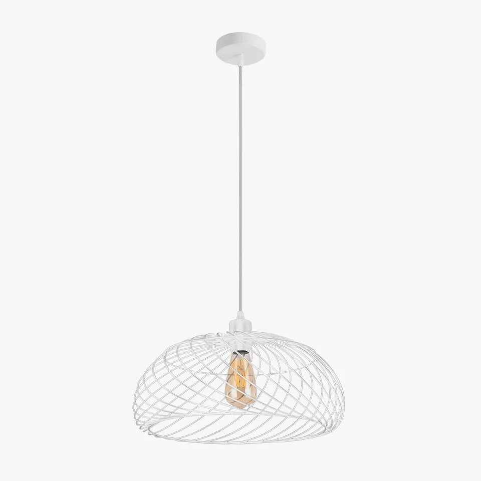 Candeeiro Suspenso KORVA Branco D.42.5x18cm
