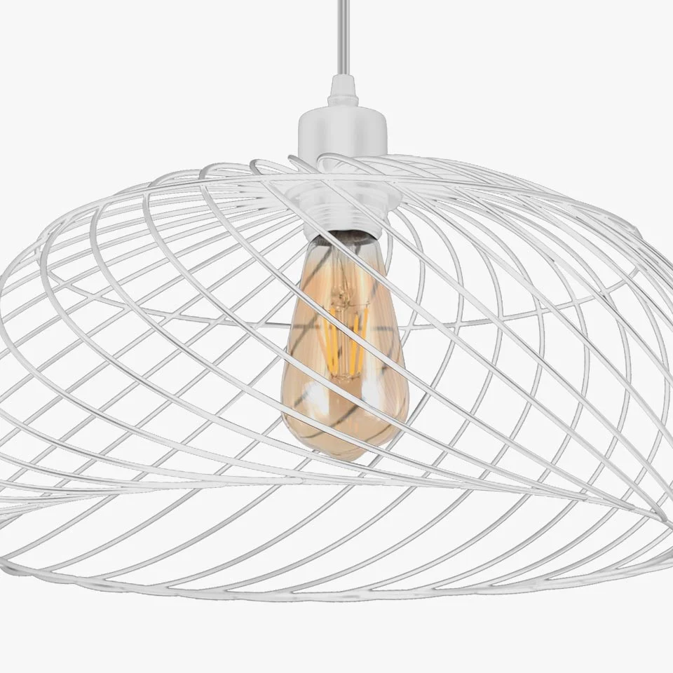 Candeeiro Suspenso KORVA Branco D.42.5x18cm