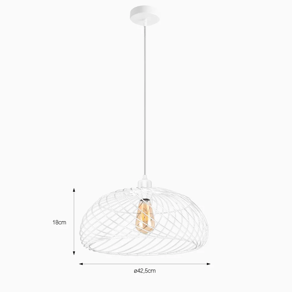 Candeeiro Suspenso KORVA Branco D.42.5x18cm