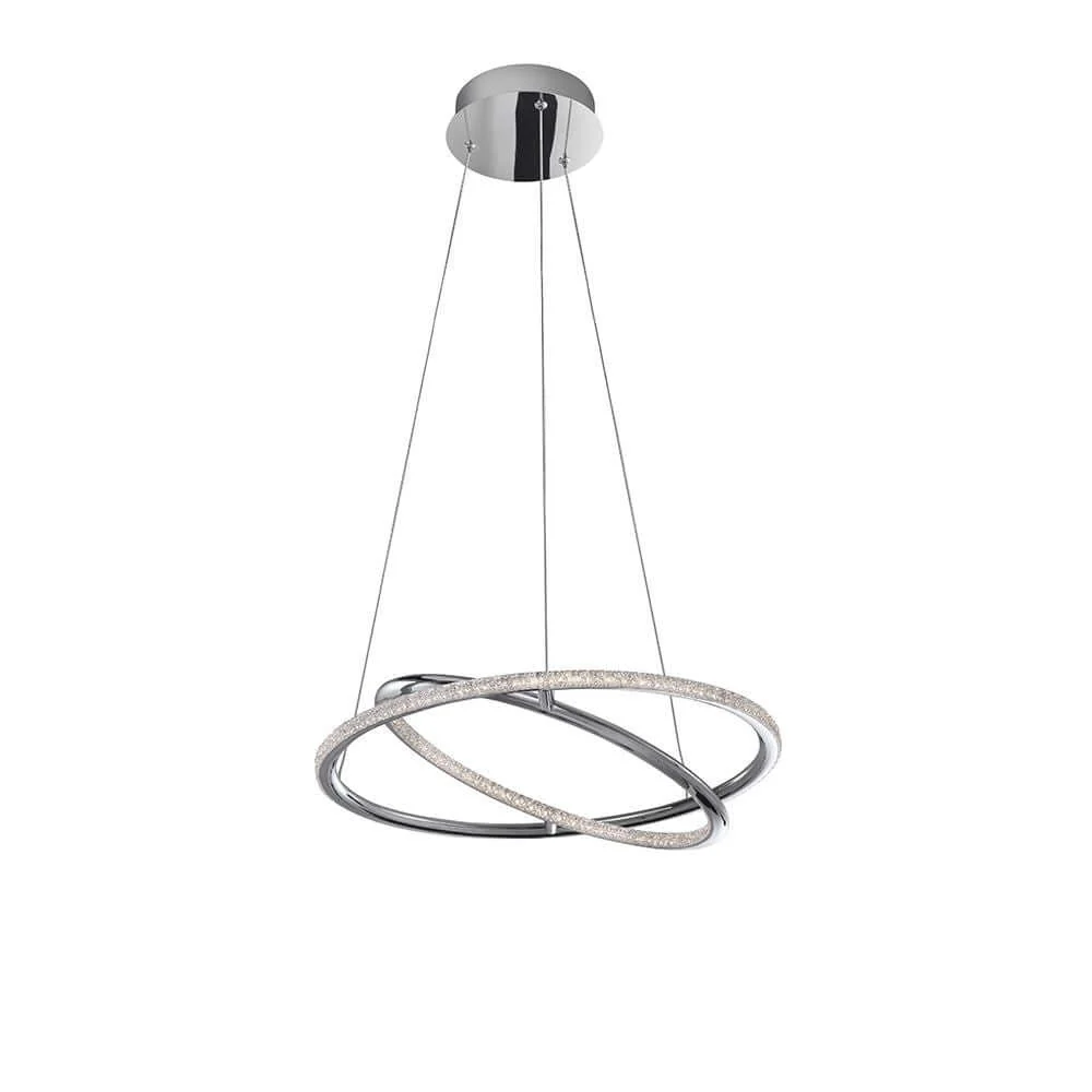 Candeeiro suspenso LED Livorno Ø 45cm cromado