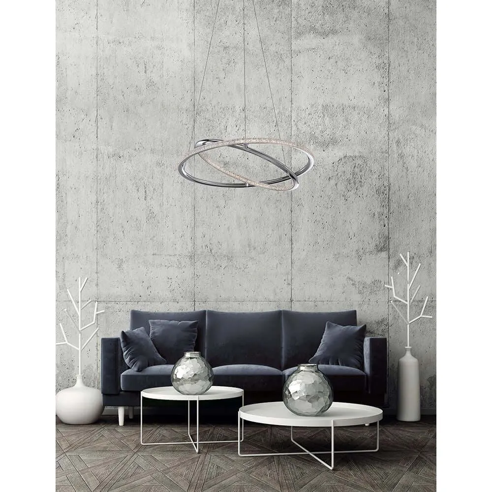 Candeeiro suspenso LED Livorno Ø 45cm cromado