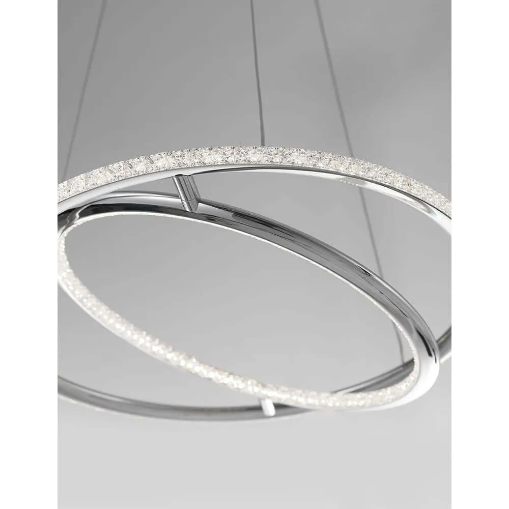Candeeiro suspenso LED Livorno Ø 45cm cromado