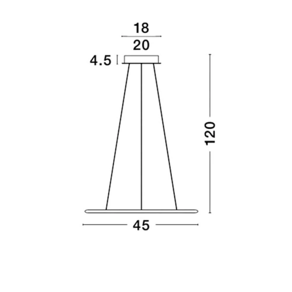 Candeeiro suspenso LED Livorno Ø 45cm cromado