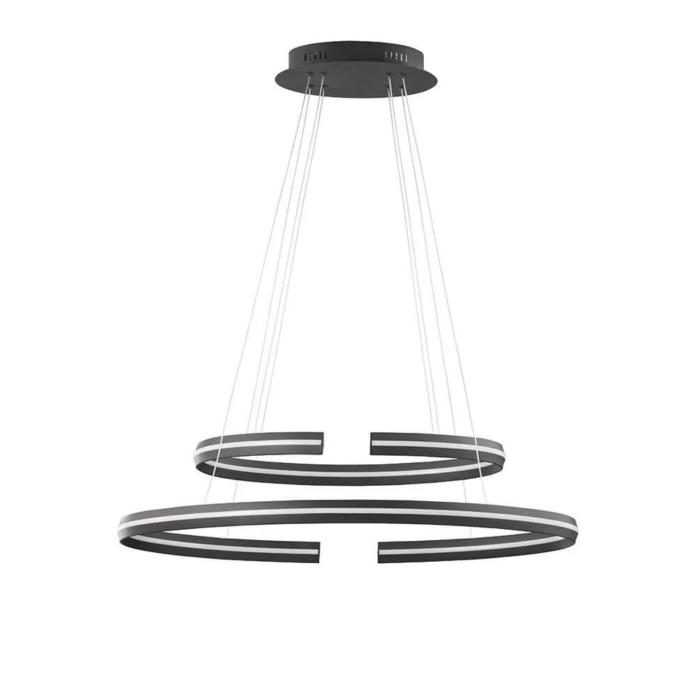 Candeeiro suspenso LED Torrente 2 éis em metal, acrílico