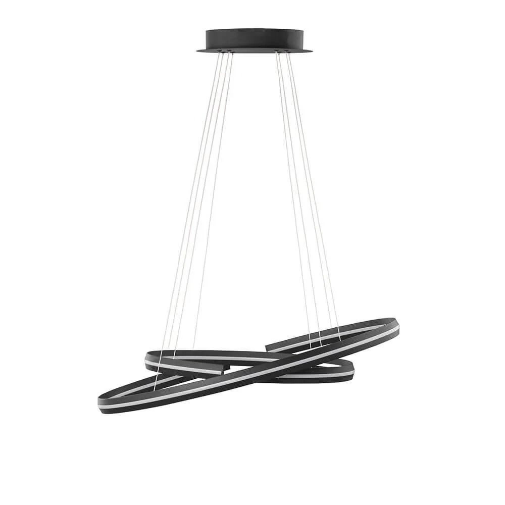 Candeeiro suspenso LED Torrente 2 éis em metal, acrílico