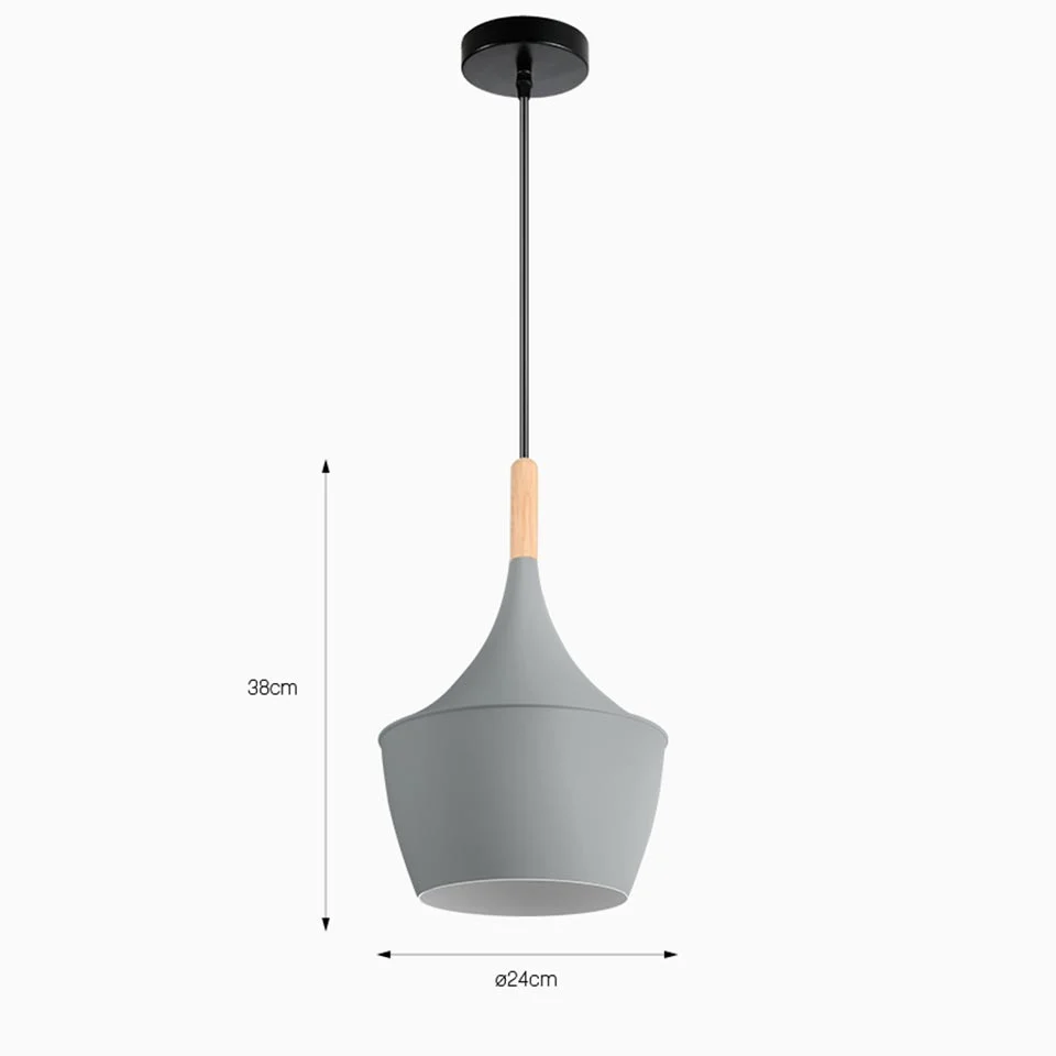 Candeeiro Suspenso LOMIR Cinza D.24x38cm