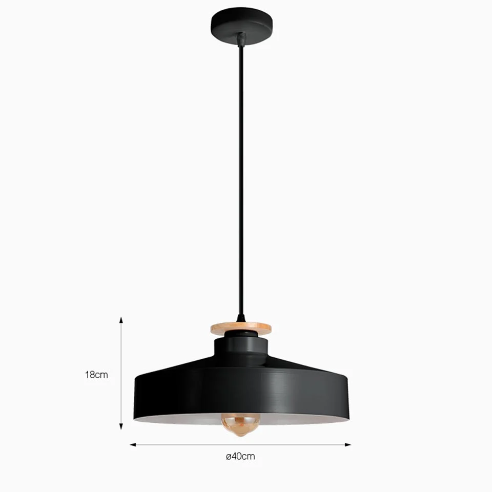 Candeeiro Suspenso MIROA Preto D.40x18cm