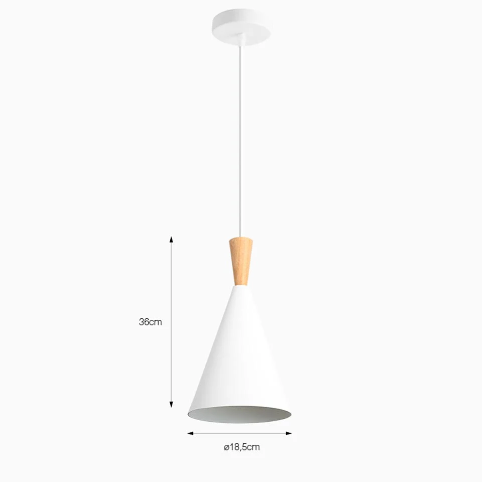 Candeeiro Suspenso PRISMARA Branco D.18.5x36cm