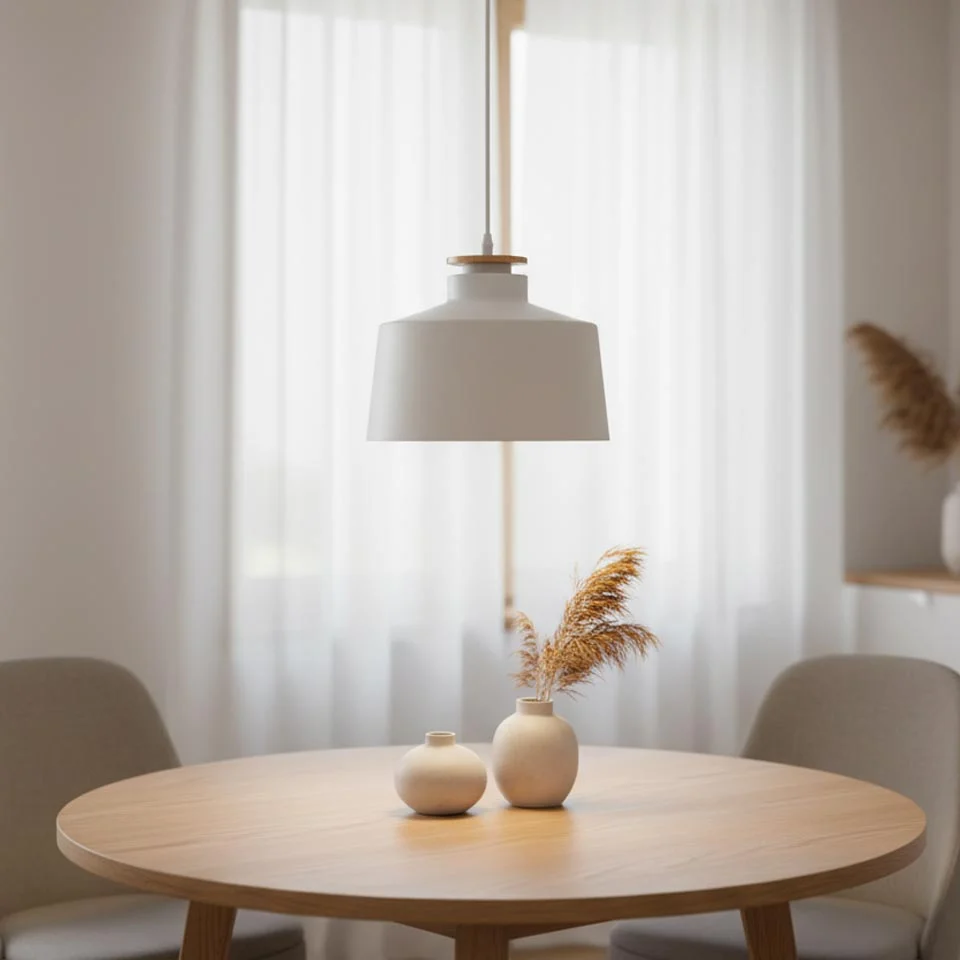 Candeeiro Suspenso SIBILO Branco D.30x24cm