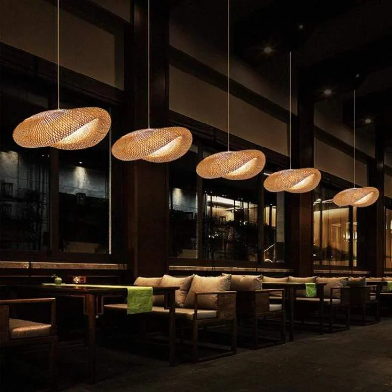 Candeeiro suspenso ZenBamboo LED Esferas de Bambu para Quarto