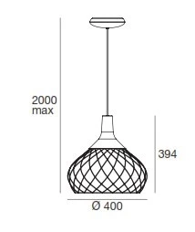 Candeeiro de Tecto Mongolfier Preto Stilnovo 8144