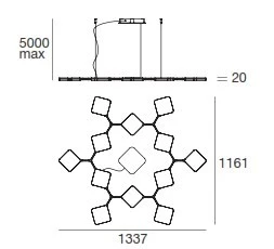 CANDEEIRO DE TECTO Quad LED Branco Stilnovo 8112