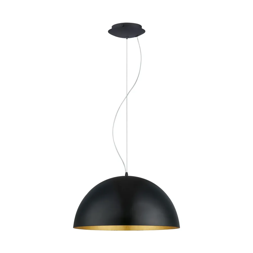Candeeiro de Tecto Suspenso Eglo Gaetano 1 Preto Ouro Ø530mm 94936