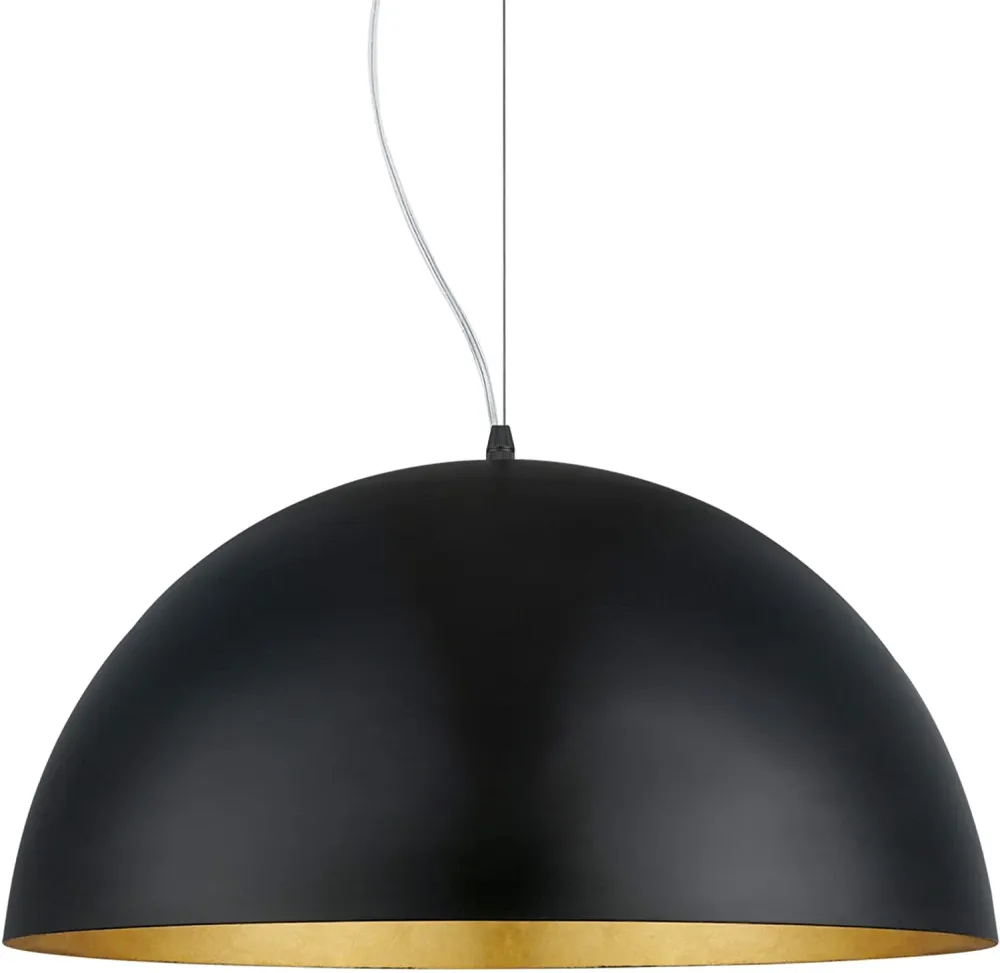 Candeeiro de Tecto Suspenso Eglo Gaetano 1 Preto Ouro Ø530mm 94936