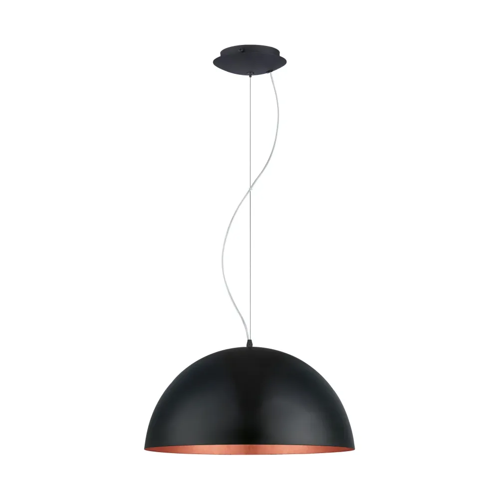 Candeeiro de Tecto Suspenso Eglo Gaetano 1 Preto Cobre Ø530mm 94938