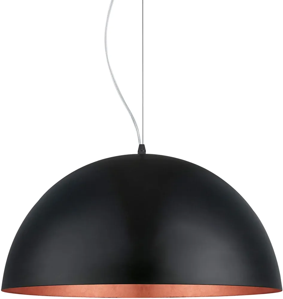 Candeeiro de Tecto Suspenso Eglo Gaetano 1 Preto Cobre Ø530mm 94938