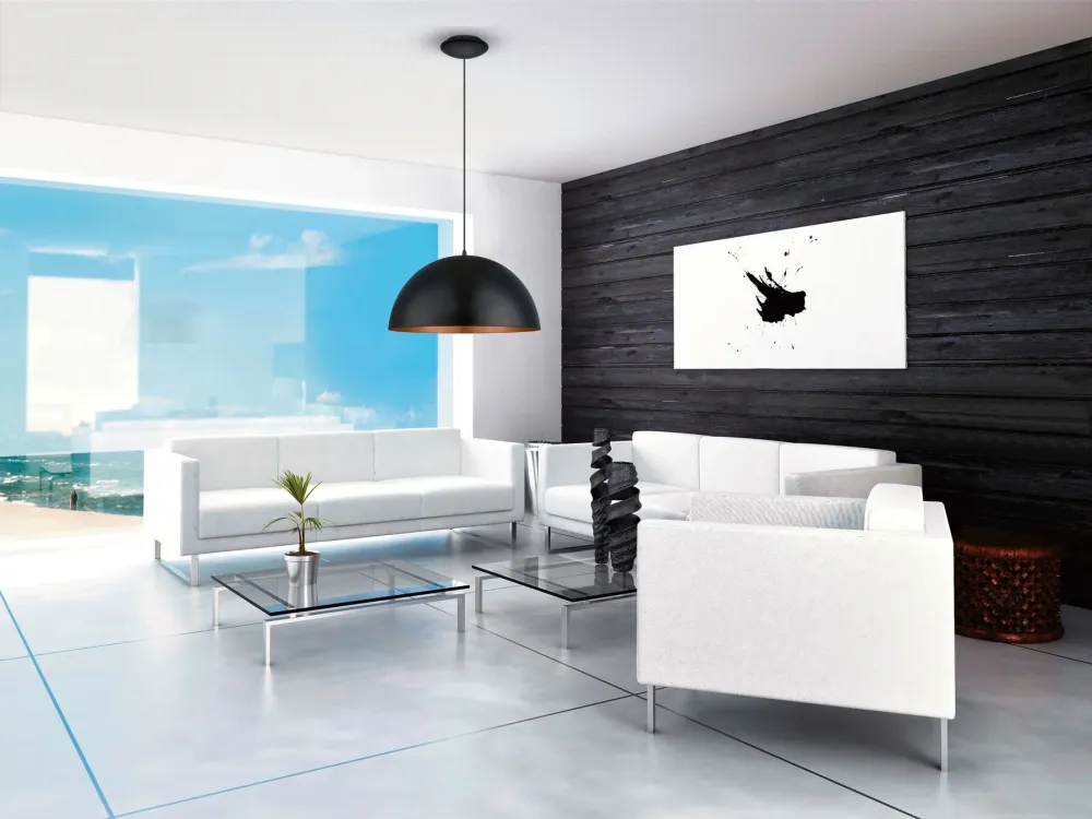 Candeeiro de Tecto Suspenso Eglo Gaetano 1 Preto Cobre Ø530mm 94938