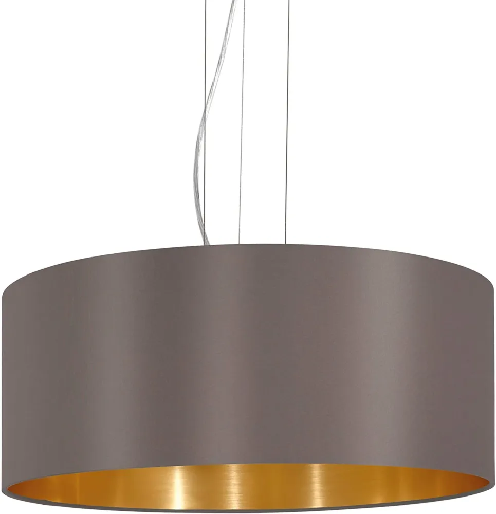 Candeeiro de Tecto Suspenso Eglo Maserlo Cappuccino/Dourado Ø530mm 31608